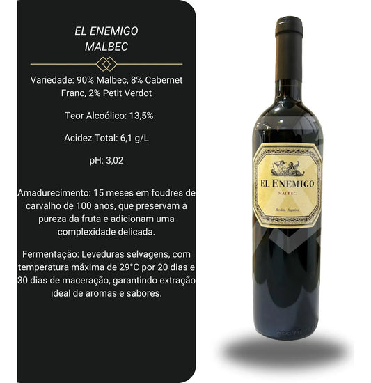 El Enemigo Vinho Tinto Malbec. kit 6 unidades